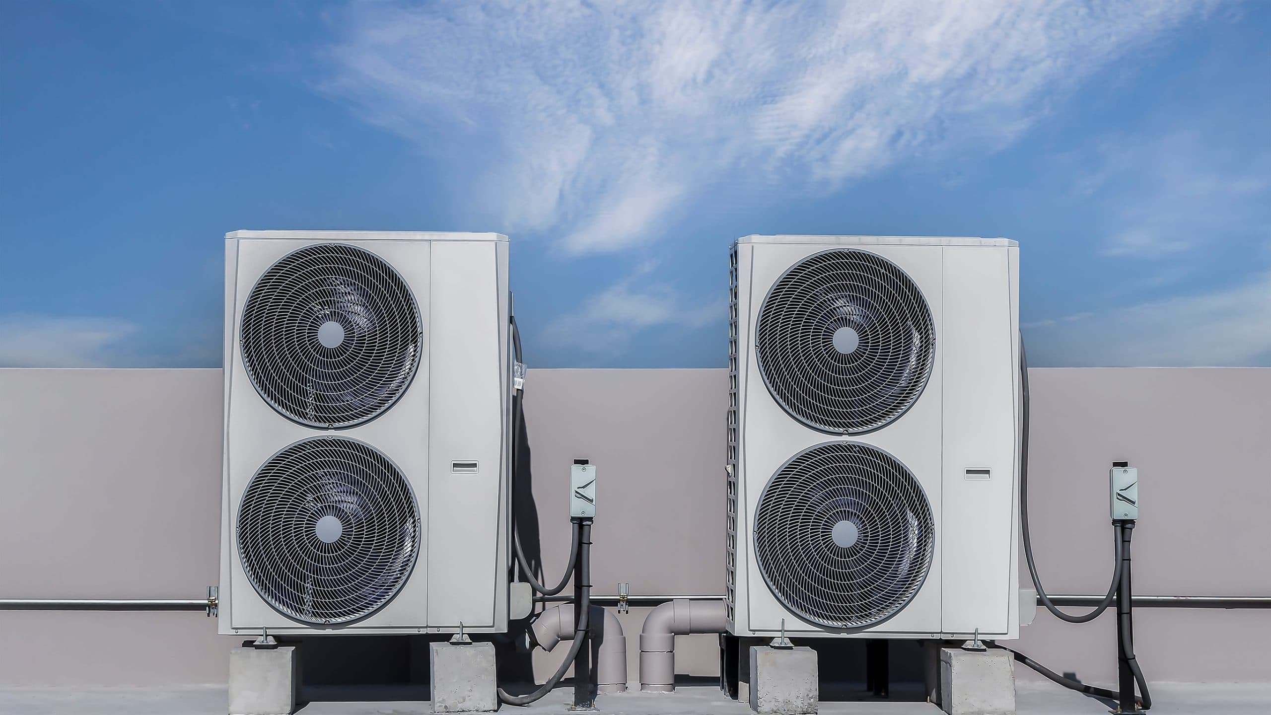 Rooftop air conditioning unit on a commercial building