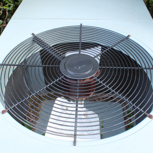 overhead view of an air conditioning fan
