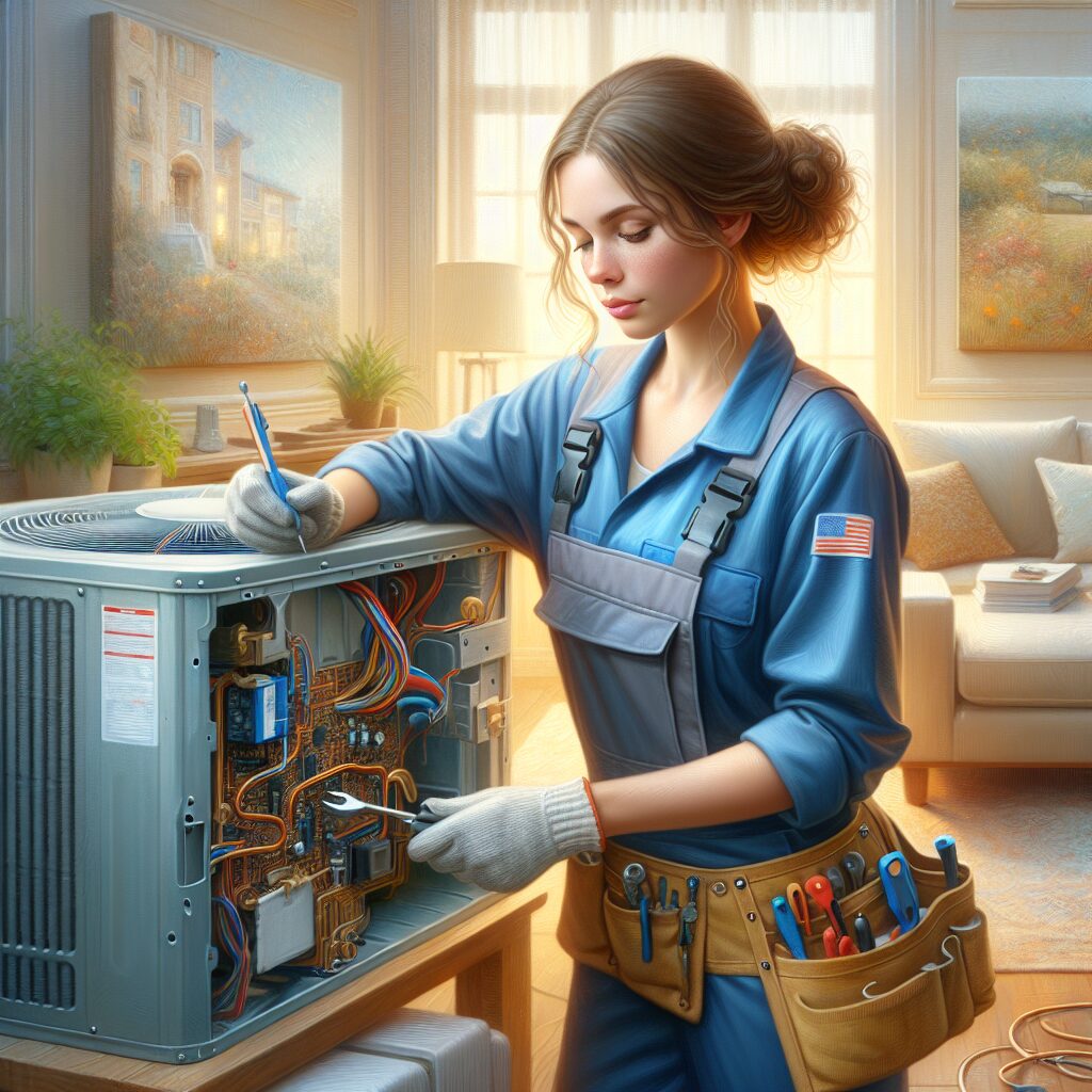 tech working on unit inside
